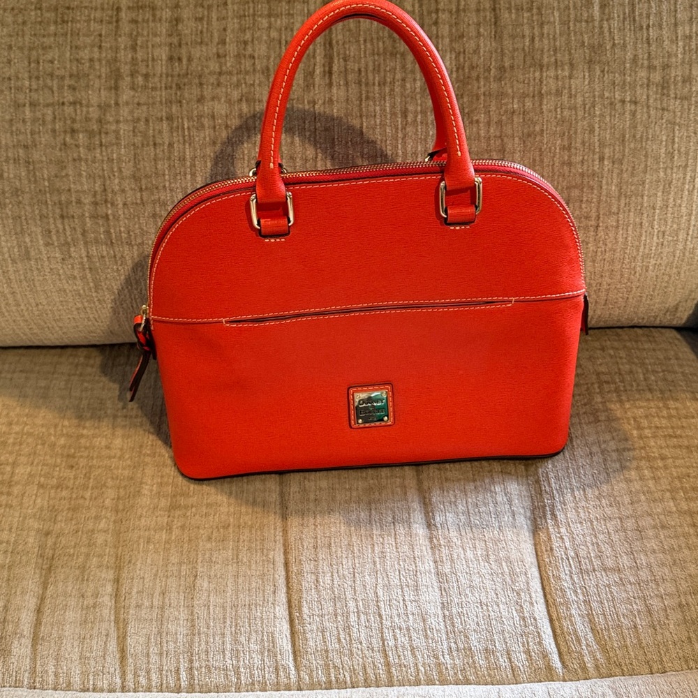 Dooney & Bourke Bold Orange domed Satchel with detachable strap 10 x 12 - Picture 10 of 11